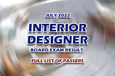 RESULTS: July 2022 Interior Designer board exam list of passers.